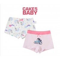 台湾Cake 5 baby 儿童内裤 2条装 美人鱼女宝平角裤 